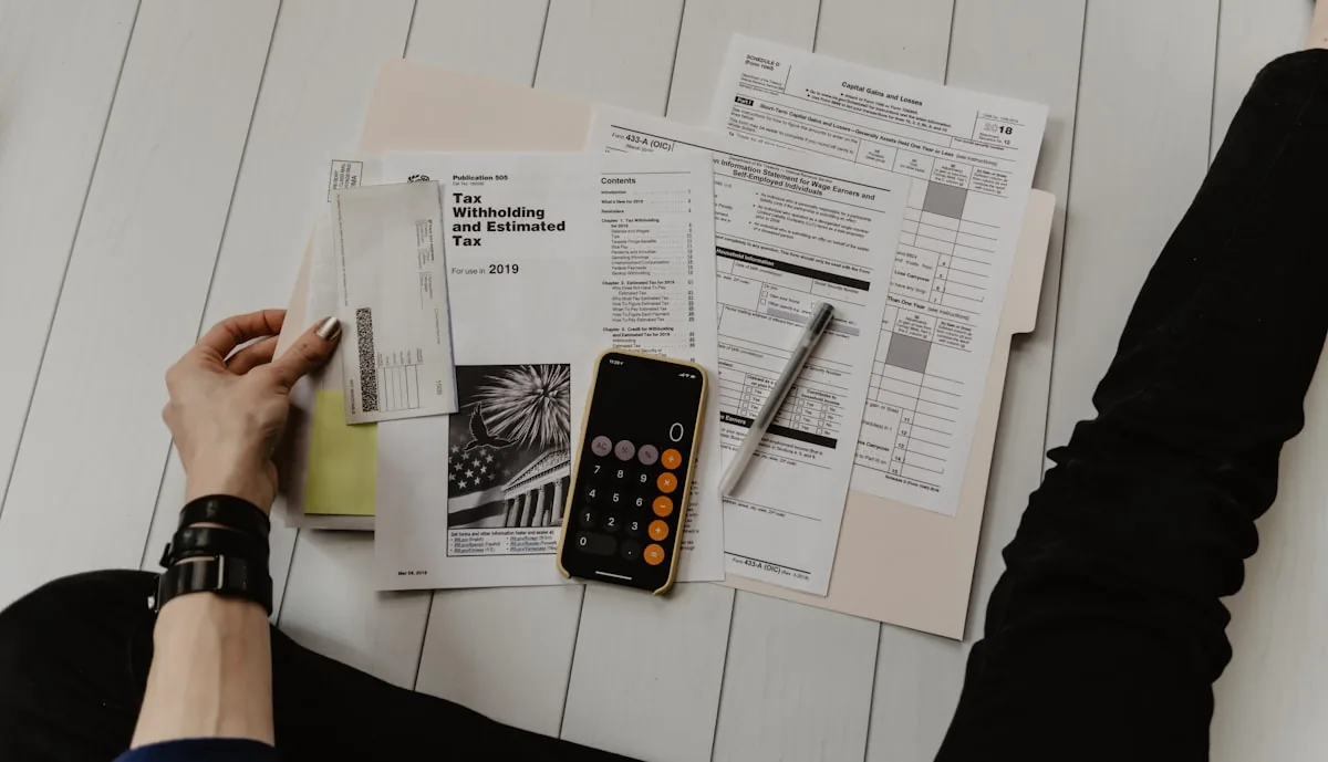 Documentos físicos y facturas apilados de forma caótica sobre un escritorio